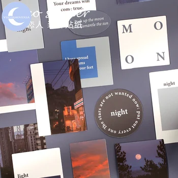 

YueGuangXia 40pcs/pack 4Styles Stickers Sweet Dreams After Sunset Fog Color Memory DIY Scrapbooking Material Card Retro Cards