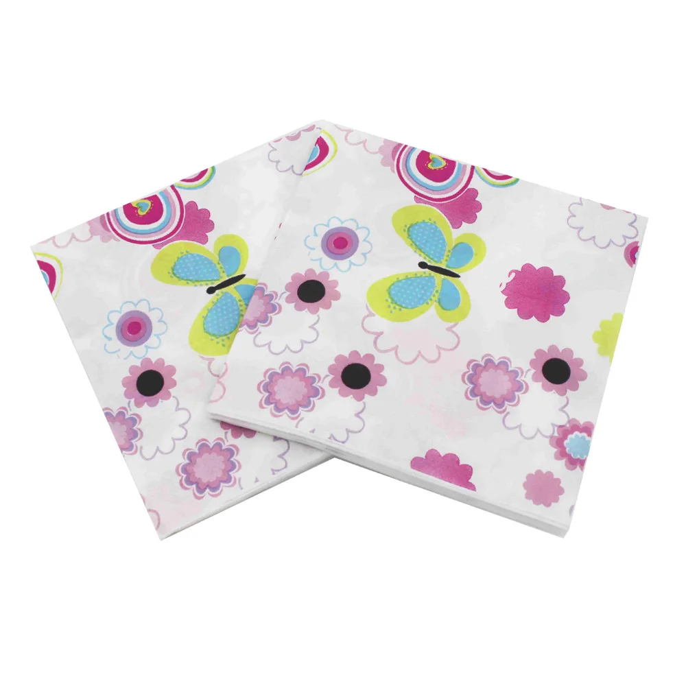 [В настоящее время ] салфетка с цветами бабочки цветная салфетка с принтом тканевое креативное бумажное полотенце