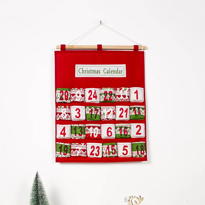 Christmas gift bag non-woven creative printing digital multi-pocket candy storage bag 2020 New Year Christmas decoration