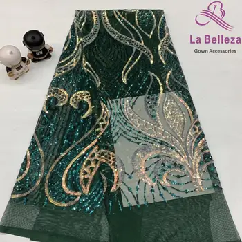 

5yards/lot Fashionable design sequins lace fabric beads lace for dress/garment