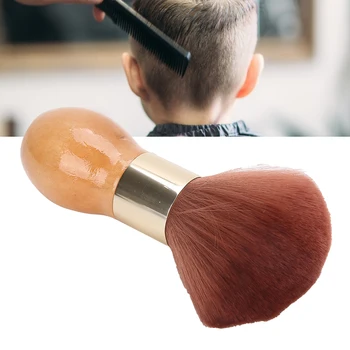 

Neck Duster Brush Haircutting Sweep Brush with Wooden Handle Hairstyling Tool for Barber Salon Home