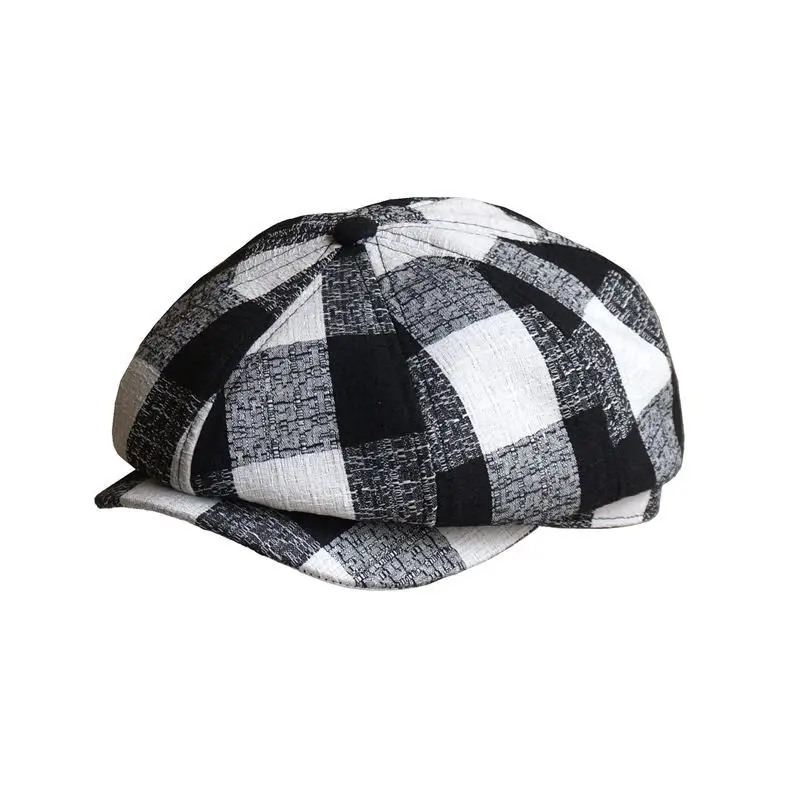 plaid driving cap