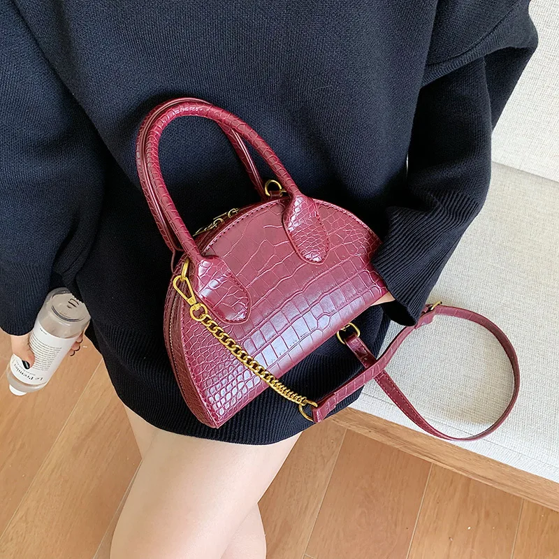 

Mododiino Stone Pattern Shell Bag Women Bag Chains Shoulder Bag Mini Handbag PU Leather Crossbody Bag For 2020 Lady Bag DNV1361