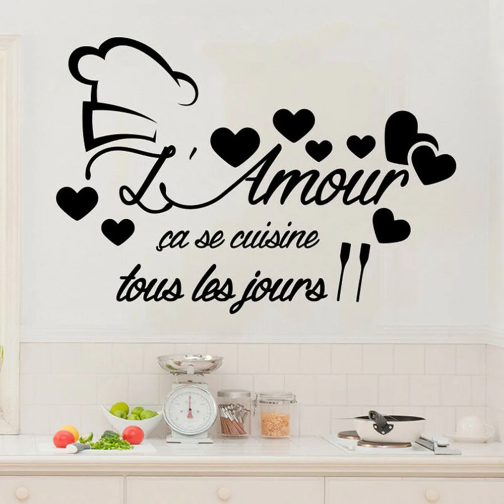 Французские настенные наклейки с цитатами Муро цитирование л 'Amour кухня