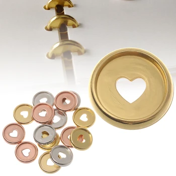 

5 PCs Heart Shape Loose Leaf Book Binder Notebook Diary Disc Binding Hoop Rings 360° DIY Album Multi-function Clips