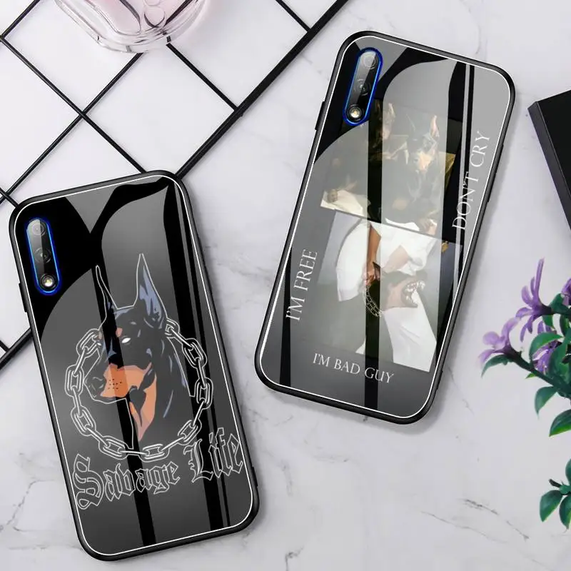 

Doberman Cool Dog Glass Phone Case Fundas for Huawei P20 Pro P30 Lite Mate 9 10 20 Pro Nova 3i 5 3E Cover Accessories