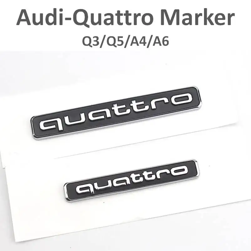 

Audi Emblem Logo Quattro Sticker Rear Emblem chrome emblem for Audi A4 A6 Q5 Q3