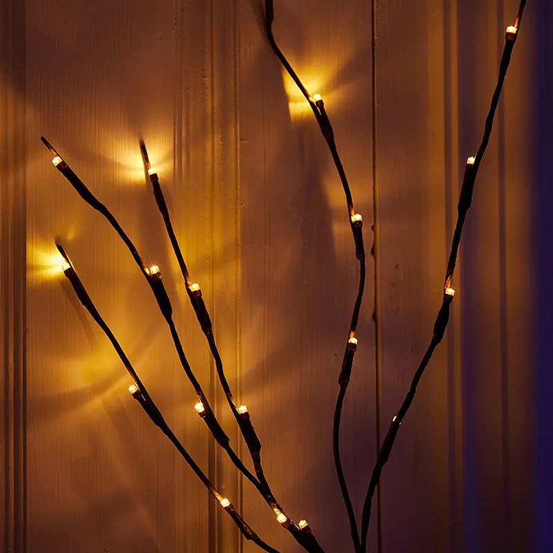 20 светильник, имитация ветки дерева, светодиодный светильник, гирлянда, рождественские украшения для дома, елочные украшения, новогодний декор - Цвет: shuzhi warm