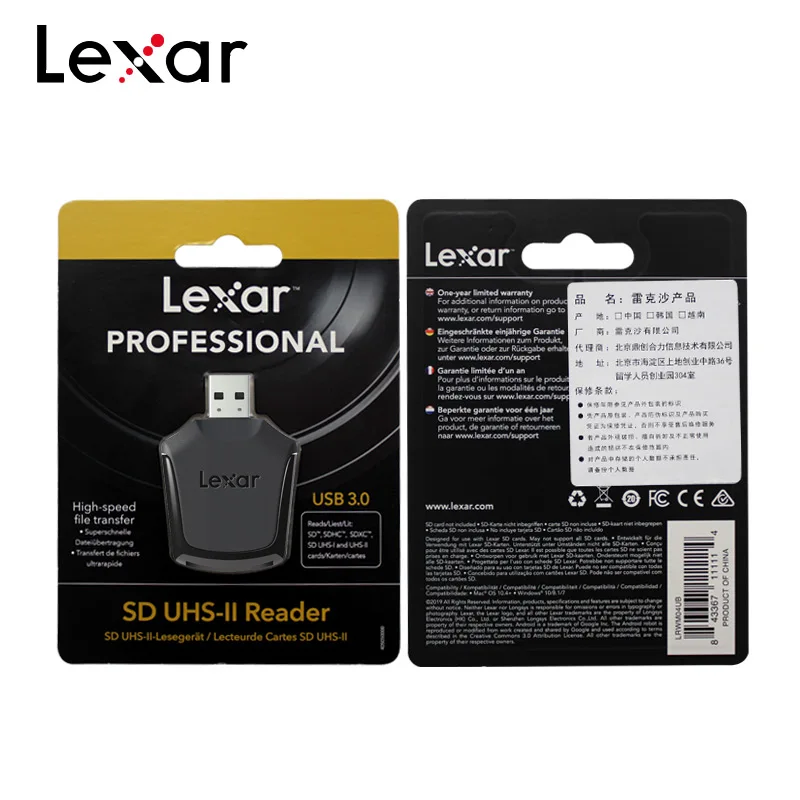 Lexar Профессиональный USB 3,0 SD UHS-II кард-ридер высокоскоростной SD кард-ридер для ПК компьютера