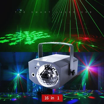 

Patterned Led Stage Sound Controlled Strobe DJ KTV Projector Party,Disco Ball,Light Music,Remote Control Light EU Plug