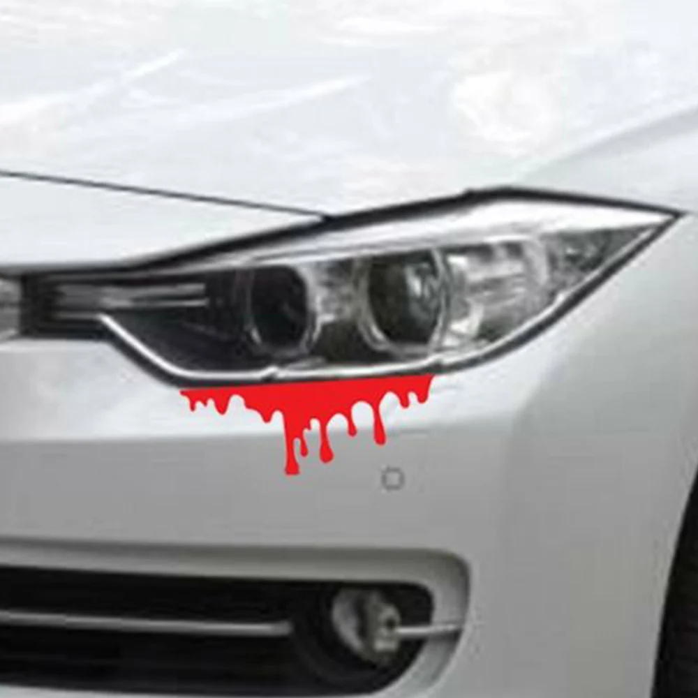 

1PC 20*7cm Car Red Blood Stickers Light Bumper Body Reflective Decals Auto Exterior Decoration Tools Accessories