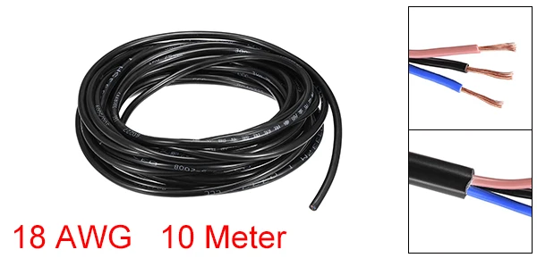 3 Core 18AWG 32.8ft Uxcell 10 м РВВ провод кабель удлинитель Медный провод проводник 2/3/4/5/6 ядро 17/18/20 AWG 32.8ft черный для автомобиля с помощью солнечной батареи - Цвет: 3 Core 18AWG 32.8ft