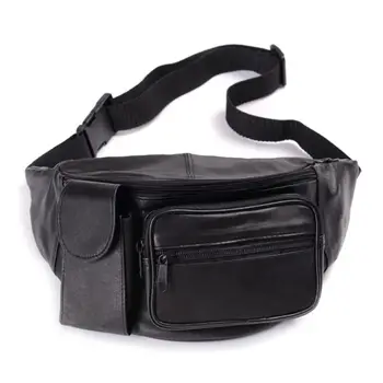 

Man Leather Waist Fanny Pack Belt Bag Travel Hip Bum Small Purse Chest Pouch