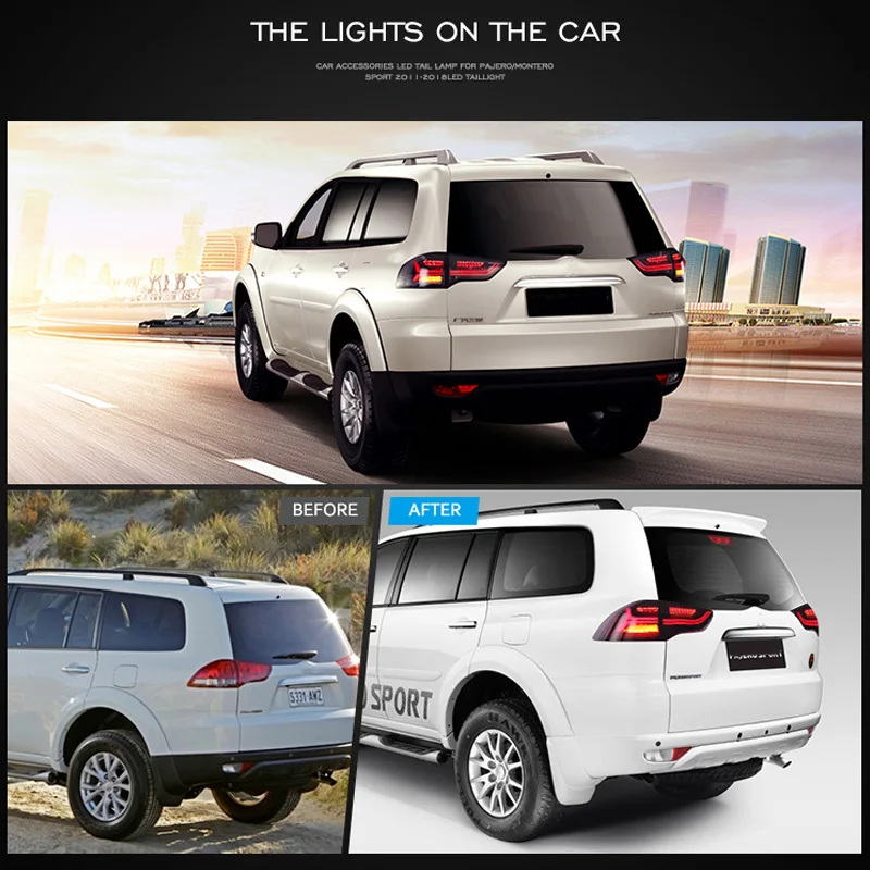 Светодиодный задний фонарь для Mitsubishi Pajero / Montero Sport 2011 2019 левый и правый цвет
