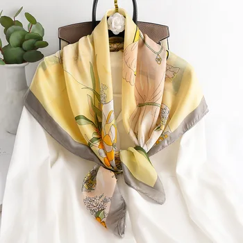 

New 2020 square scarf luxury women Japan and Korea Style summer sunscreen foulard cheveux wholesale