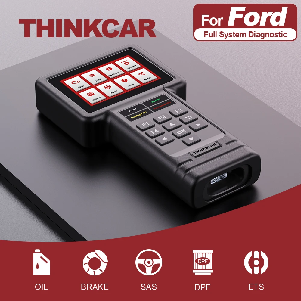 THINKCAR OBD2 Scanner for Ford Full System Diagnose ThinkScan S04 Automotive Oil DPF ETS SAS Brake Reset Service Diagnostic Tool |