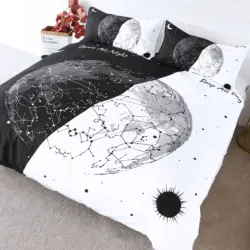 HM Life Набор пододеяльников комплекты постельного белья с принтом черно-белая линия стильный узор Созвездие солнце и луна кровать наборы