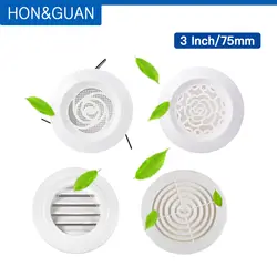 Hon & Guan 3 дюймов 75 мм вентиляционное отверстие ABS жалюзи белая решетка крышка Регулируемая вытяжная вентиляция подходит для ванной офиса