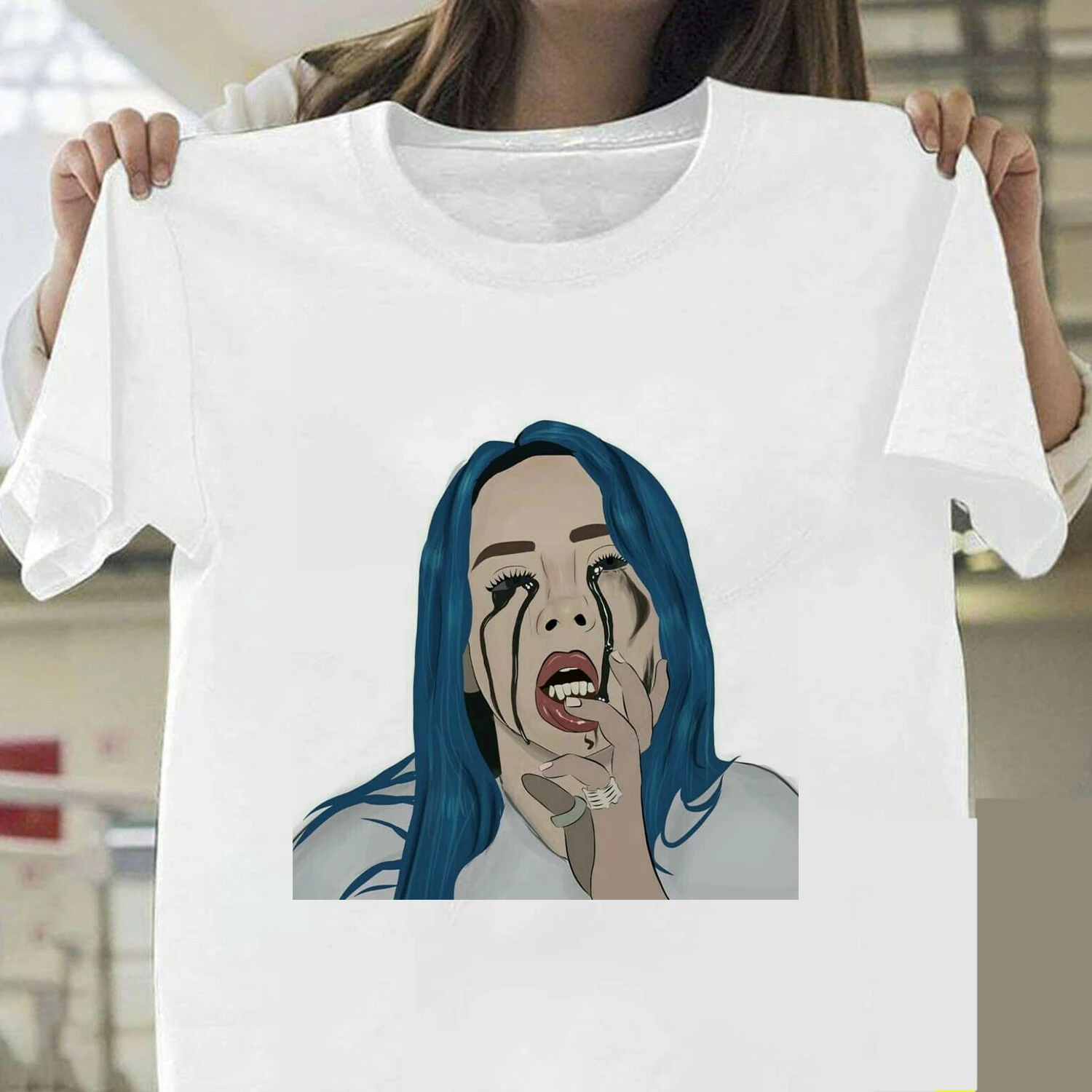21 Billie Eilish Футболка Harajuku Fans белая хлопковая Мужская Camiseta Mujer Лидер продаж мужской эстетический Топ Футболка размера плюс уличная одежда крутая - Цвет: 21
