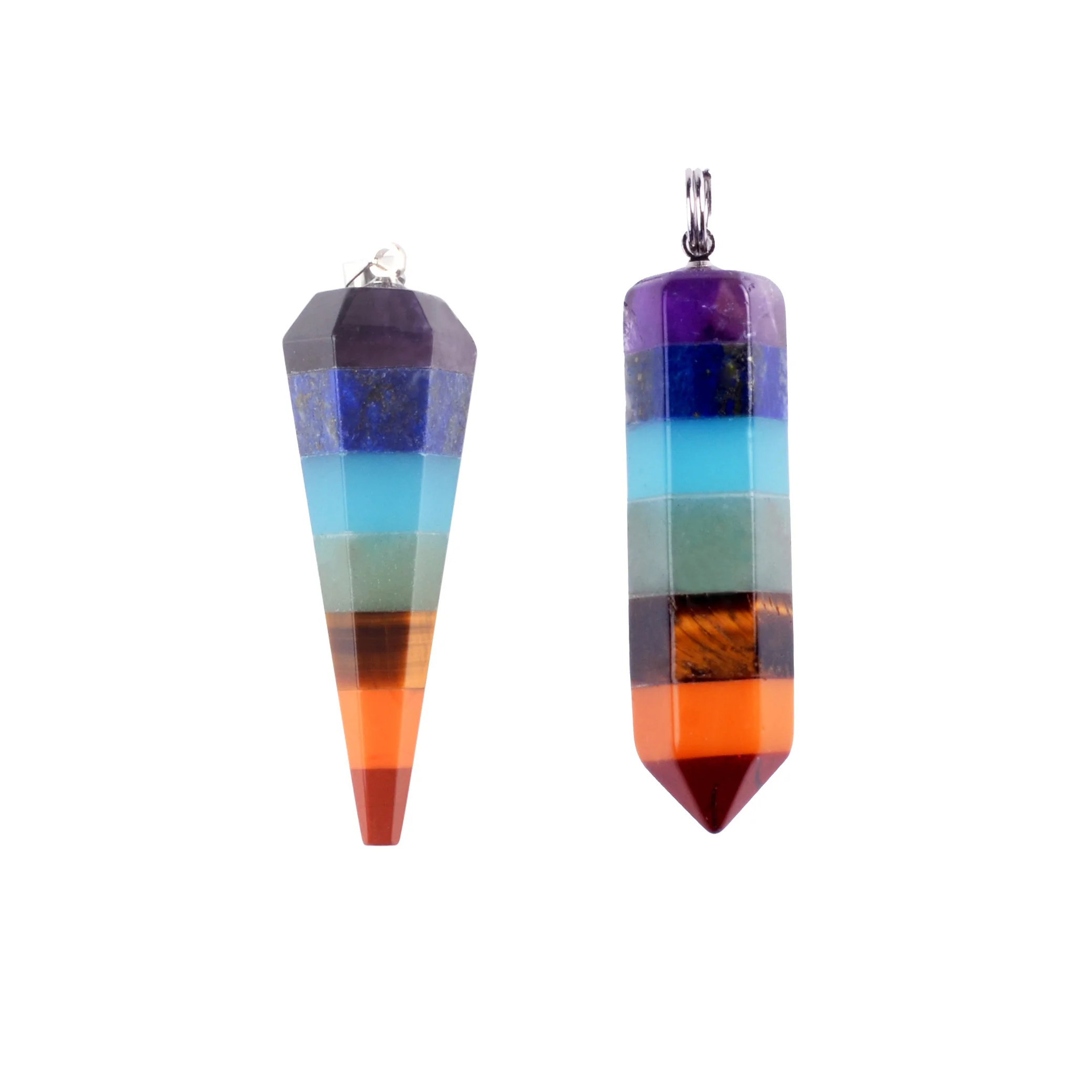 

ASHMITA 7 Chakra Healing Crystals Necklace Pendant Reiki stone Energy Pointed Dowsing Divination Pendulum for women Jewelry
