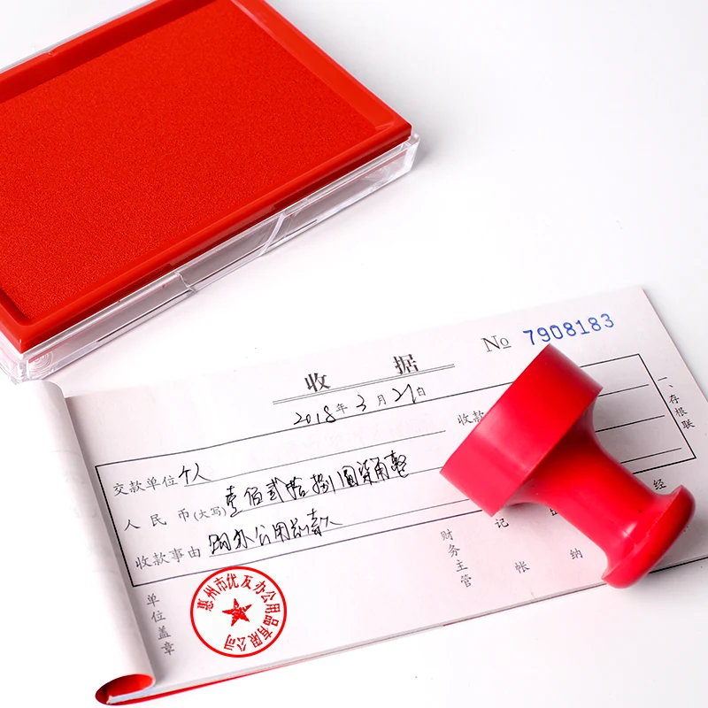 Oil Base Red Blue Black Color Ink Pad for Stamp Journal Inkpad Office Finance Accessories School Teacher DIY Notebook A6659