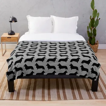 

Cardigan Welsh Corgi Silhouette Throw Blanket Soft Sherpa Blanket Bed Sheet Single Knee Blanket Office Nap Blanket