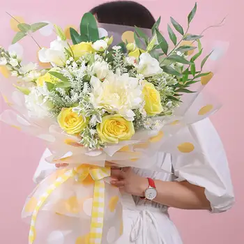 

20sheet/Set Durable Ecorative Flower Packing Paper Florist Paper Yellow Flower Wrapping Paper For Adults Women Men