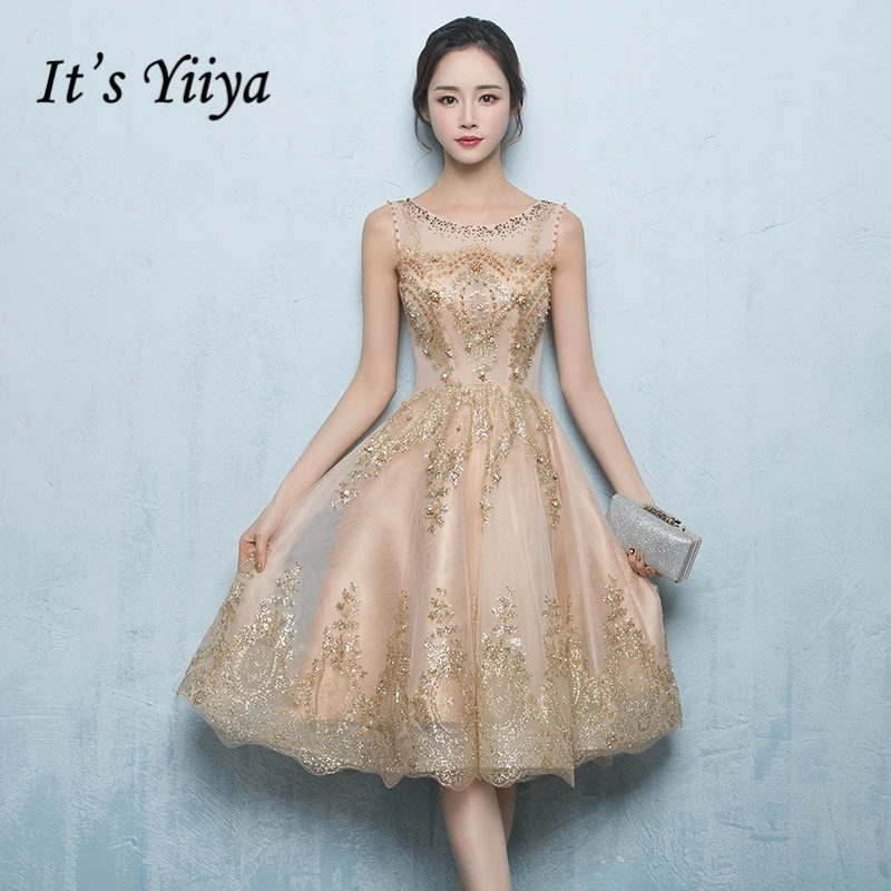 Это YiiYa роскошное вечернее платье с круглым вырезом, без рукавов, с блестками, с жемчугом, модные дизайнерские вечерние платья LX186