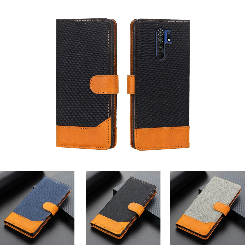 New Cloth Grain Leather Case For Redmi 9 Cover Flip Wallet Phone Book On Xiaomi Redmi9 M2004J19AG Case Magnetic Card Hoesje Bag