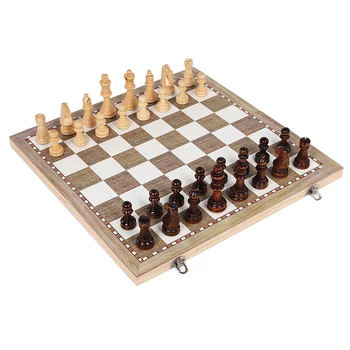 

3 In 1 Adult Kids Toy Chess Board Set Magnetic Wooden Folding Chess Board Learning Backgammon Gift Chess