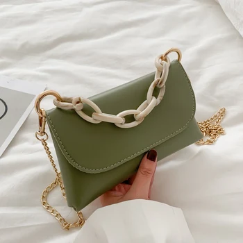 

New Women Chain Shoulder Bag Fashion Ladies Small Phone Crossbody Bag Female Pu Learther Messenger Bag Casual Solid Handbag