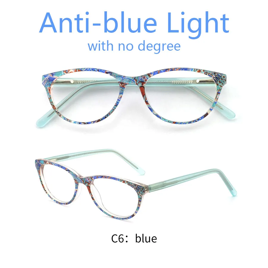 OCCI CHIARI, прозрачные очки, оправа для девочек, детский, анти-синий светильник, очки, фирменный дизайн, ацетат, компьютерные очки, W-CANZI - Цвет оправы: C6A-blue