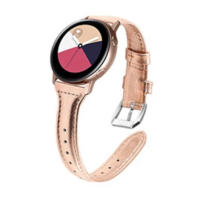 Ремешки для samsung Galaxy Watch, активные ремешки, кожа 20 мм, ремешки для часов, кожа для Galaxy Watch 42 мм, кожаный ремешок, розовое золото - Цвет ремешка: rose-gold