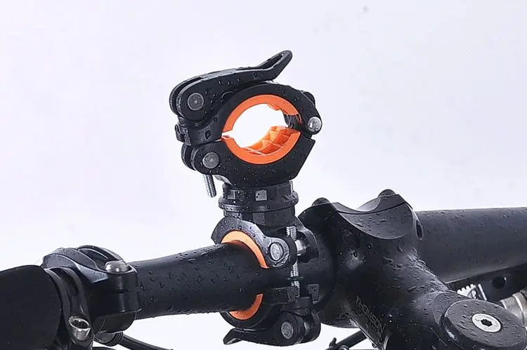 Вращающийся велосипедный светильник, Универсальный MTB дорожный велосипедный светильник с зажимом, двойной светодиодный держатель, крепление передней фары, 4 цвета