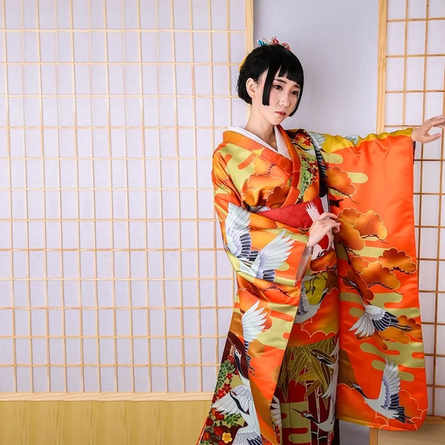 Grondig speling Verrast Traditionele Japanse Kimono Obi Yukata Vrouwen Kostuum Geisha Haori Kimono  Japones Kimono Cosplay FF2215 - AliExpress Nieuwigheid & Speciaal Gebruik