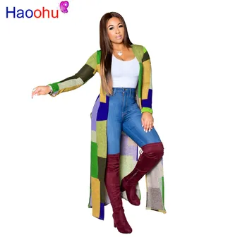 

Winter Autumn Women Trench Full Sleeve Plaid Print Coats Trenchs Street Night Club Overcoat Casual Female Windbreaker Outercoat