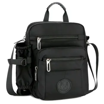 

Men Shoulder Bag Front Pockets Bottle Strap Crossbody Pack Portfolio Work Trip L9BE
