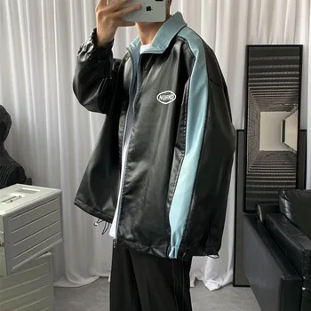 

2020 New Korean Men's Mid-length Japanese Hip-hop Retro Casual Stand Collar Sports Student Loose Street Jacket
