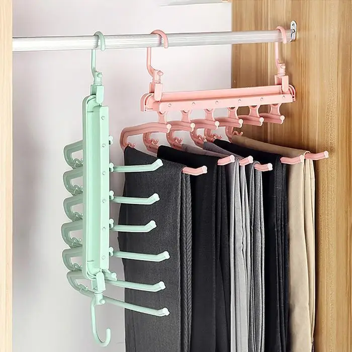 Durable Multi-layer Home 360 Degrees Rotate Pants Rack Storage Green/Orange/Gray Multi-layer, Rack