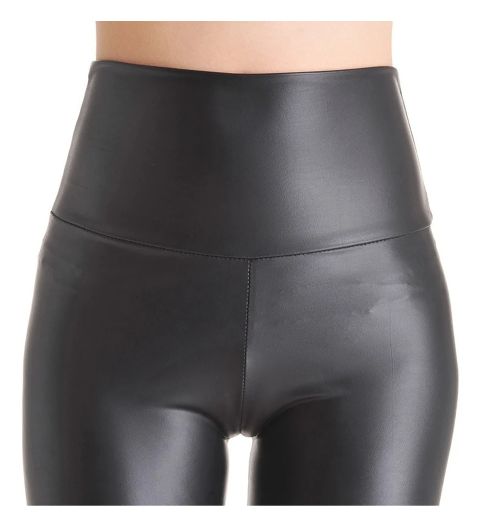 leggings Qickitout Womens PU Leather Pants High Elastic Waist Leggings Not Crack Slim Leather Leggings Fleece Trousers 11 styles adidas leggings