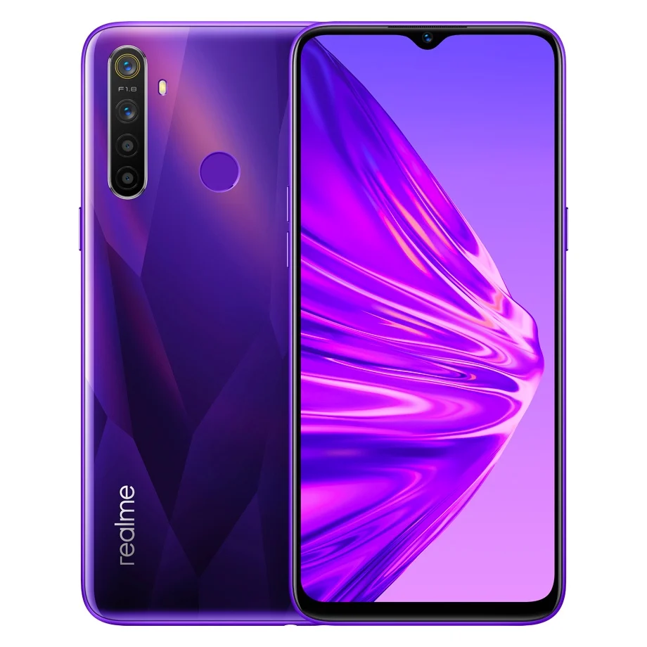 Realme 5, 3 ГБ ОЗУ, 64 Гб ПЗУ, мобильный телефон 6,5 дюйма, Восьмиядерный процессор Snapdragon 665, камера 12 МП, мобильный телефон, 5000 мАч, VOOC, 10 Вт, быстрое зарядное устройство - Цвет: 3GB 64GB Purple