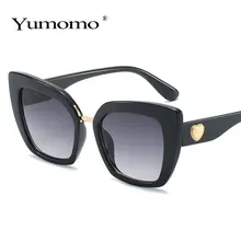 YUMOMO Модные индивидуальные кошачий глаз солнцезащитные очки женские градиентные пастические рамки оттенки женские очки UV400 леди Летний стиль