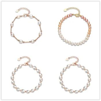 

Lnngy 2020 New fashion 14k gold filled charm bracelet 100% natural freshwater pearl twisted bracelets for women elegant gifts