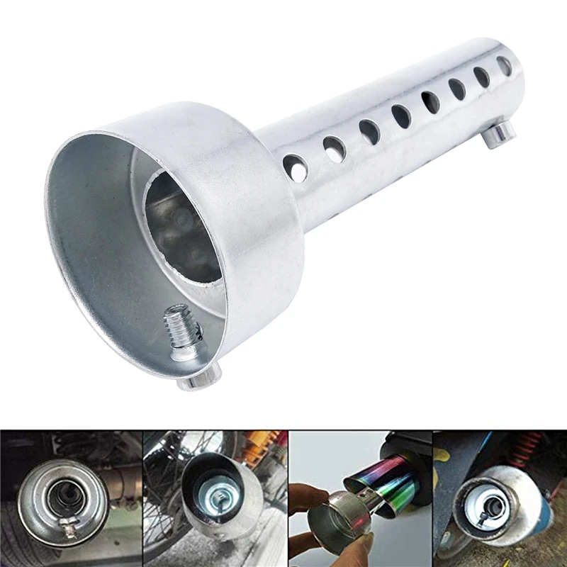 Universal Motorcycle Silver Exhaust Silencer DB Killer Muffler Baffle Insert Silver Noise Sound Eliminator 140X35/42/45/48/60MM