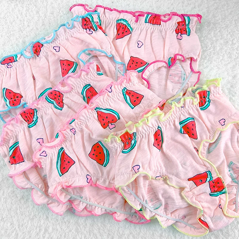 Baby ;Panties for Girls 100% Cotton 5 Pcs/Lot Kids Elastic Lace Design Waist Clothes