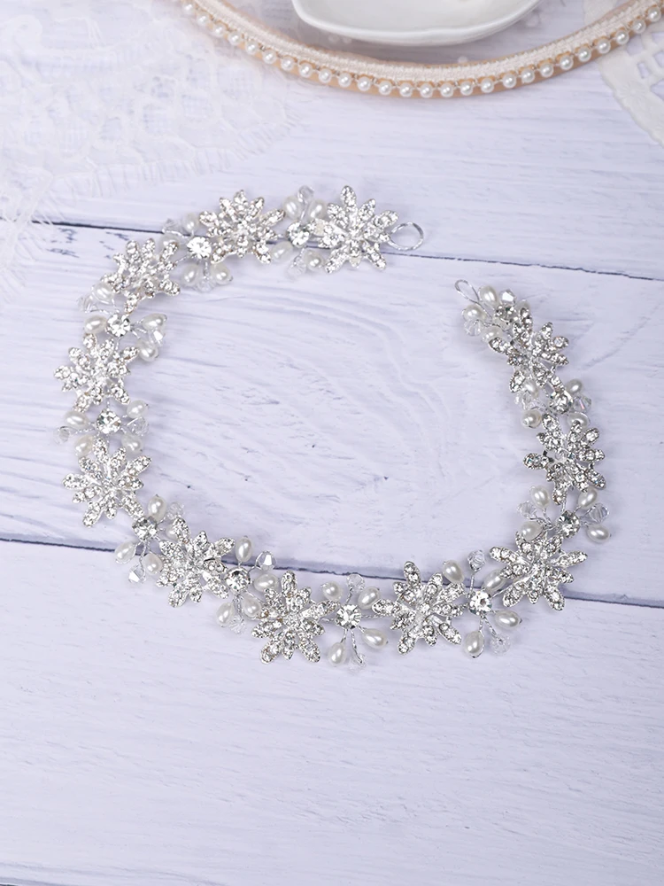 Hair Accessories Bridal Hair Accessories Bridal Jewelry Set Silver Tiara Rhinestone Pearl Headband