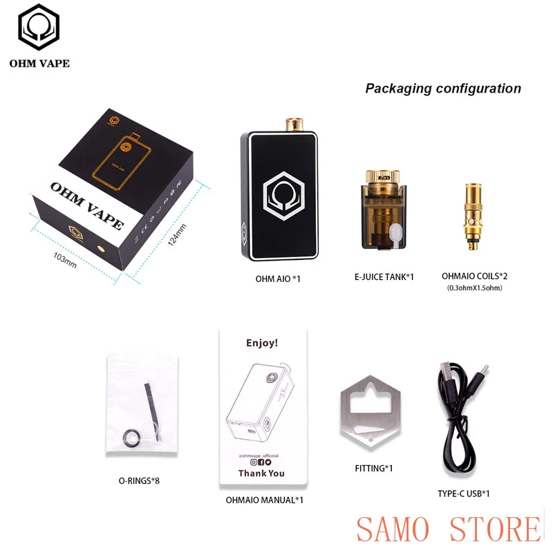 Original-OHM-AIO-Vape-Kit-with-USB-Port-45W-Box-Mod-Kit3ml-Vaporizer-Tank-Power-by