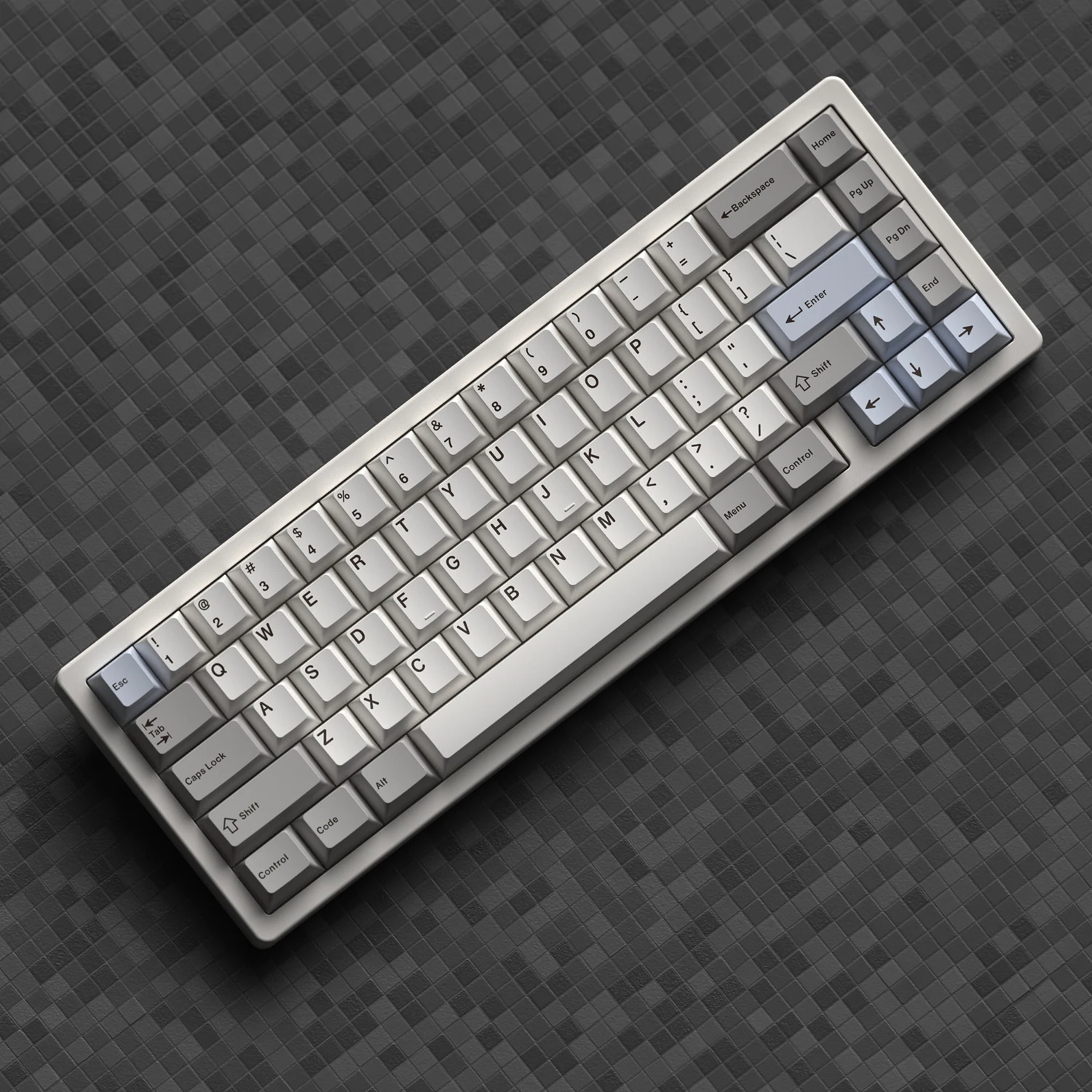 Piano Piece Gray White Japanese PBT Cherry Profile Keycaps For