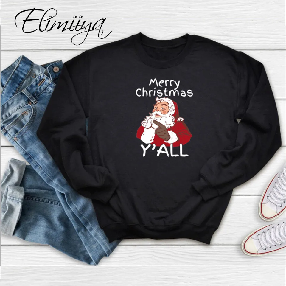 

Elimiiya Women Long Sleeve Crewneck Christmas Sweatshirt Autumn Winter Loose Casual Print Top Oversized Pullover Sweat Oversize