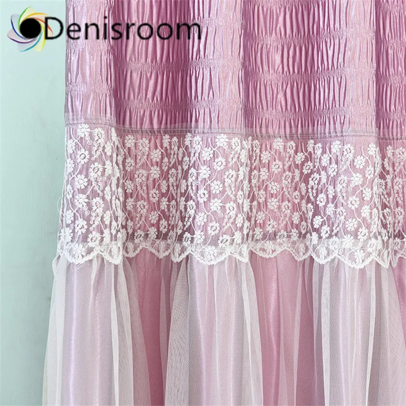 Denisroom девушка принцесса стиль тюль на окна затемненные шторы для гостиной, спальни, кухни XY75
